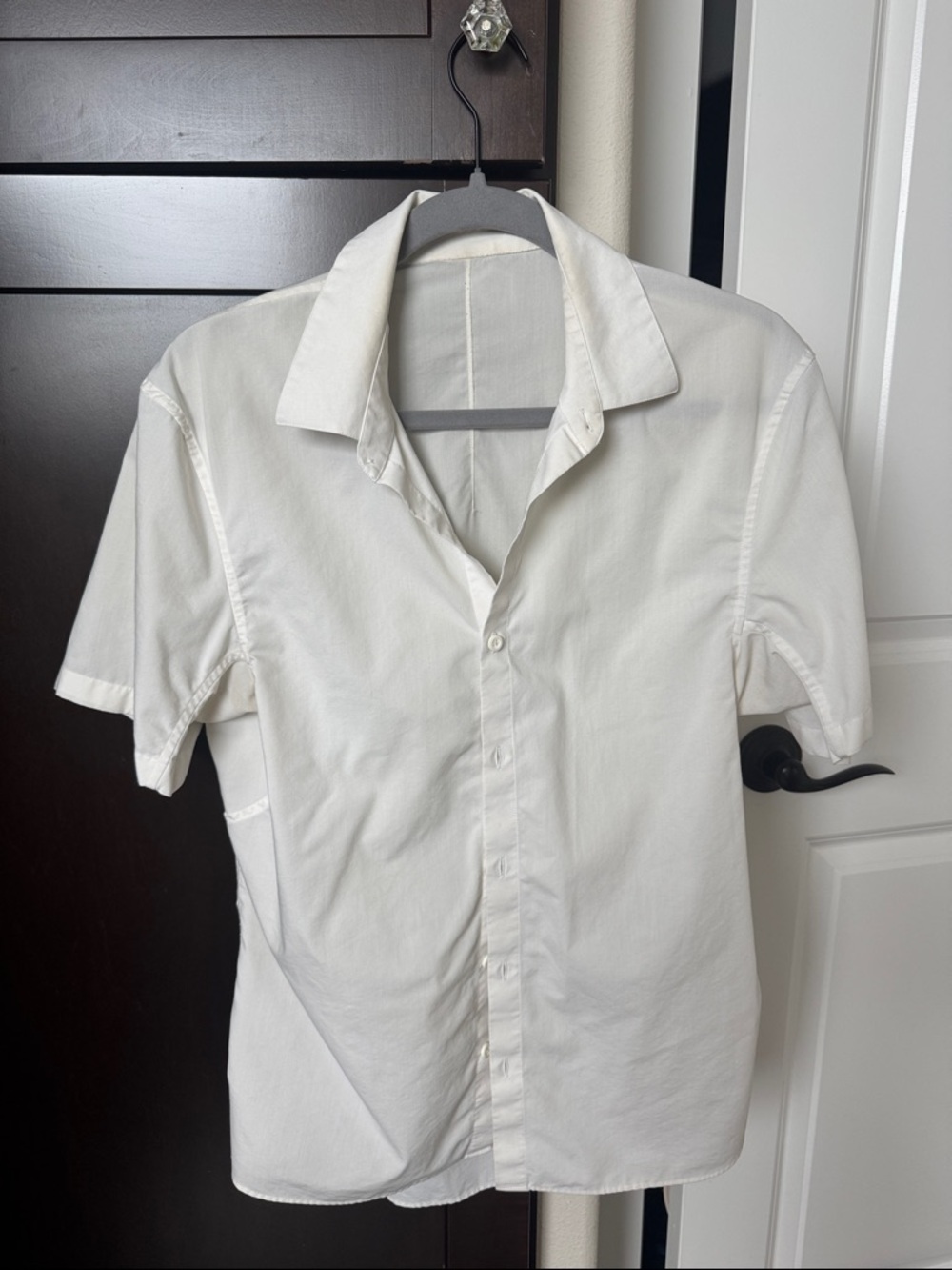 Lululemon Classic Men's Short-Sleeve White Button-Up Shirt